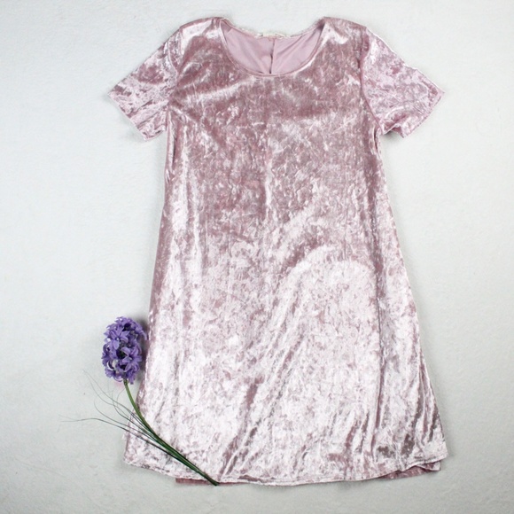 Boutique Dresses & Skirts - Millennial Pink Crushed Velvet T Shirt Swing Dress